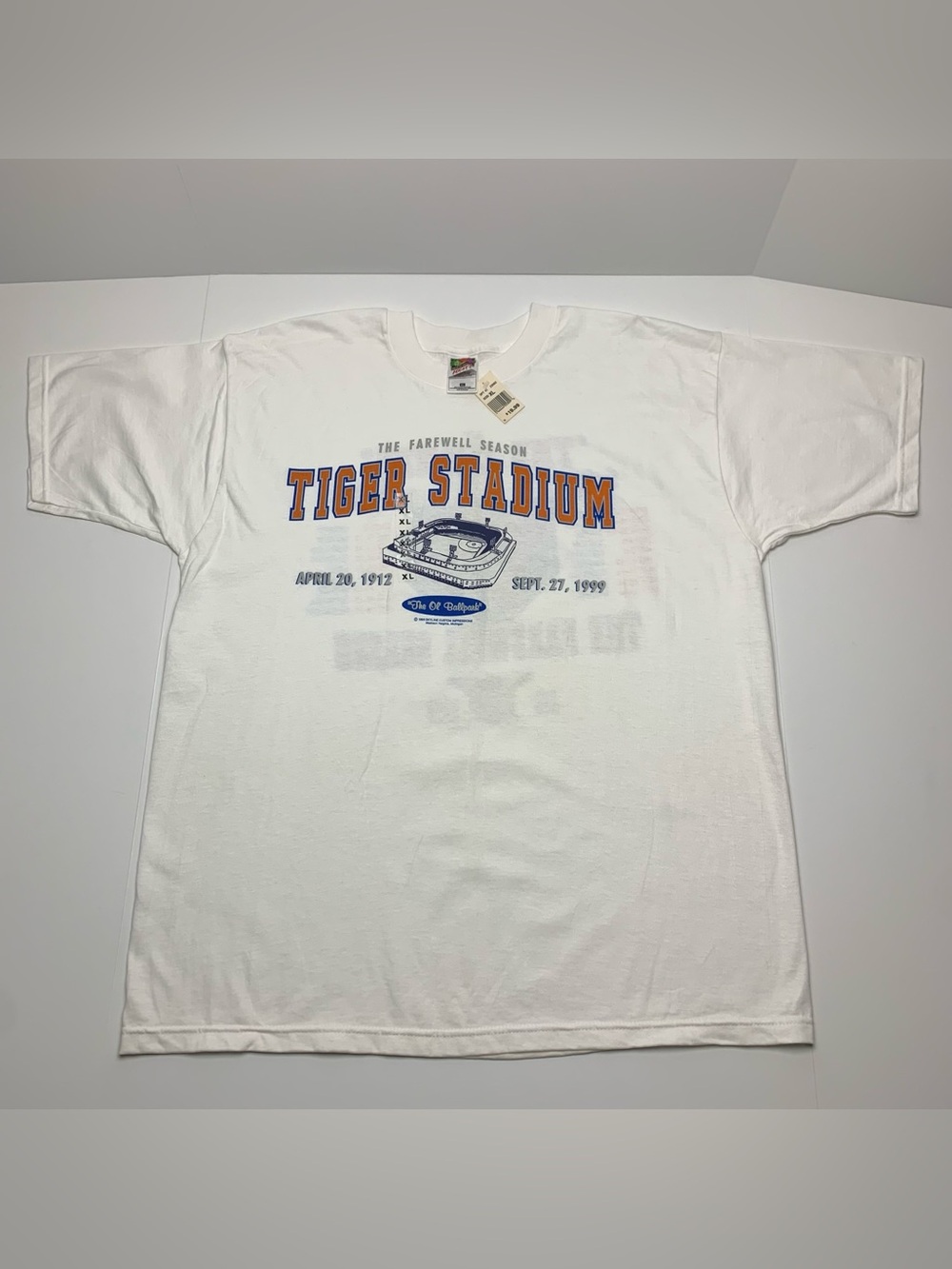 Vintage Detroit Tigers T-Shirt Tiger Stadium 1999 Final Farewell Tee Size XL